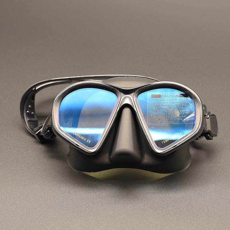 Low Volume Freediving Mask, Tempered Glass Lens Soft Silicone Waterproof Diving Gear for Snorkeling Spearfishing