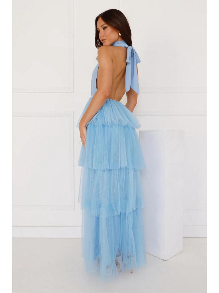 European & American Halter Backless Mesh Skirt Dress - Women's Fashion 2026.