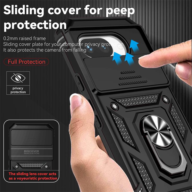 Full Cover For Google Pixel 9A Case For Google Pixel 9A Push Window Magnetic Phone Holder Case For Google Pixel 9A Case 6.3 Inch