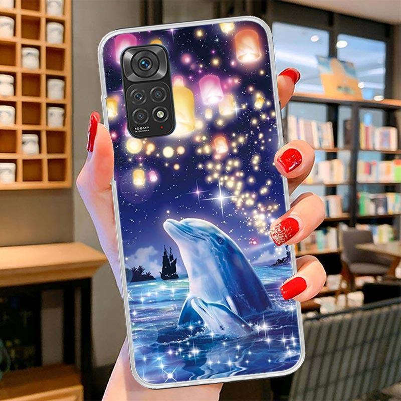 Ocean Animal Cute Dolphin Cover Phone Case For Xiaomi Redmi Note 15 14 13 12 11 10 Pro Plus 14S 12S 11S 11T 11E 10S Soft Fundas