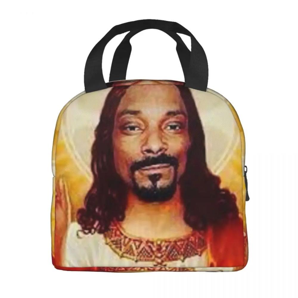Custom Snoop Dogg Goes Jesus Insulated Lunch Bag Outdoor Picnic American Music Rapper Resuable Thermal Cooler Lunch Box Women