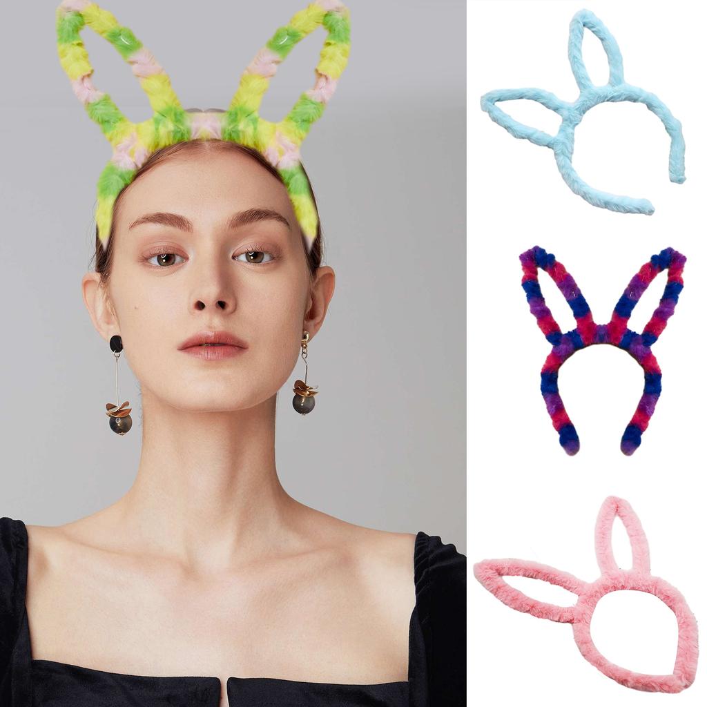 Weihnachts-Festival Stirnband Hasenohrform Haarreif Plüsch Kopfschmuck Osterparty Cosplay Stirnband für Erwachsene Unisex