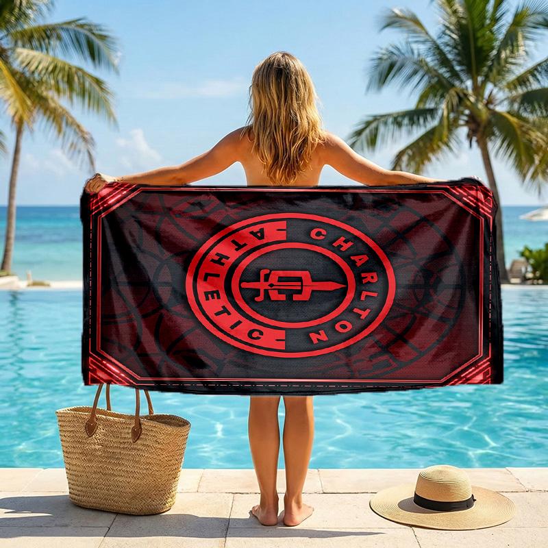 Charlton Athletic FC Druck Schnelltrocknendes Strandtuch Mikrofaser Saugfähig Tragbares Reise-Schwimmtuch