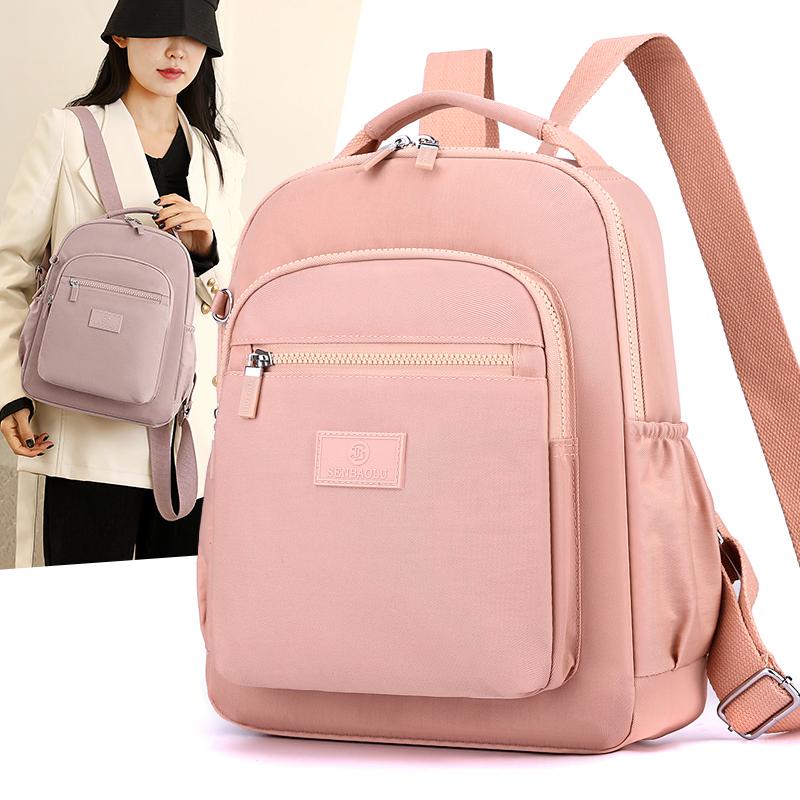 Fashion Multi pockets Women Backpack High Quality Fabric Female Travel Backpack Pretty Style Girls Shopping School Backpack sac