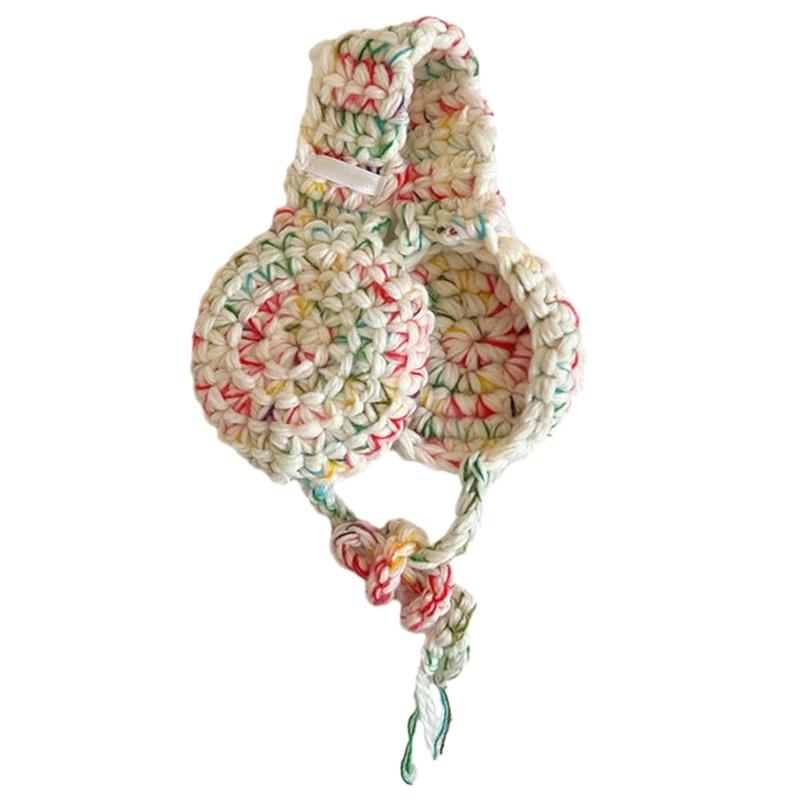 

Мягкие и теплые накладки на уши Вязаные крючком согревающие уши для зимних мероприятий на открытом воздухе Сохраняют тепло в холодную погоду для Хэллоуина