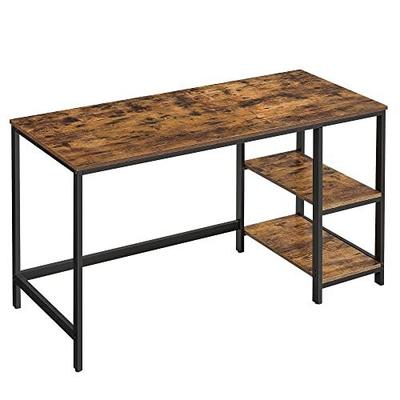 Computer Desk, Desk With 2 Shelves On Left Or Right Side, Work Table For Office Living Room, Steel Frame, Industrial
