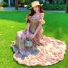 French gentle wind multi-layer floral suspender dress women's summer vacation small high-end feeling beautiful cake dress