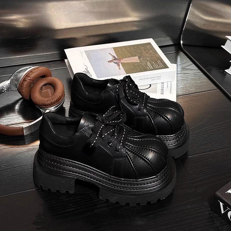 Thick-soled muffin heightens shell head big head shoes children small man 2025 spring and autumn new popular casual shoes