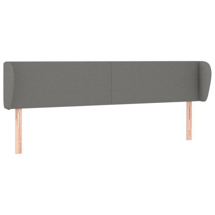 VidaXL Headboard with Ears Dark Grey 203x23x78-88 Cm Fabric3116887