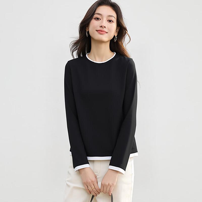 Handu Yishe Women's Faux Layered Round Neck Sweatshirt