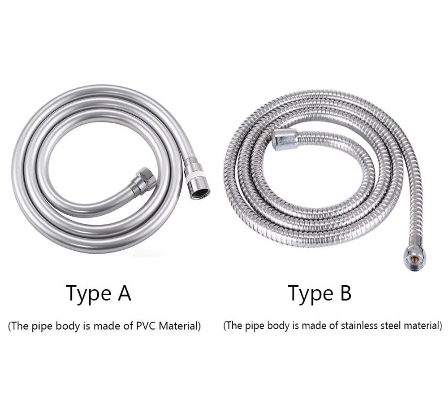 High Pressure PVC/Stainless Steel  Handheld Shower Hose Universal Interface Flexible Anti Winding Explosion-proof Shower Tube