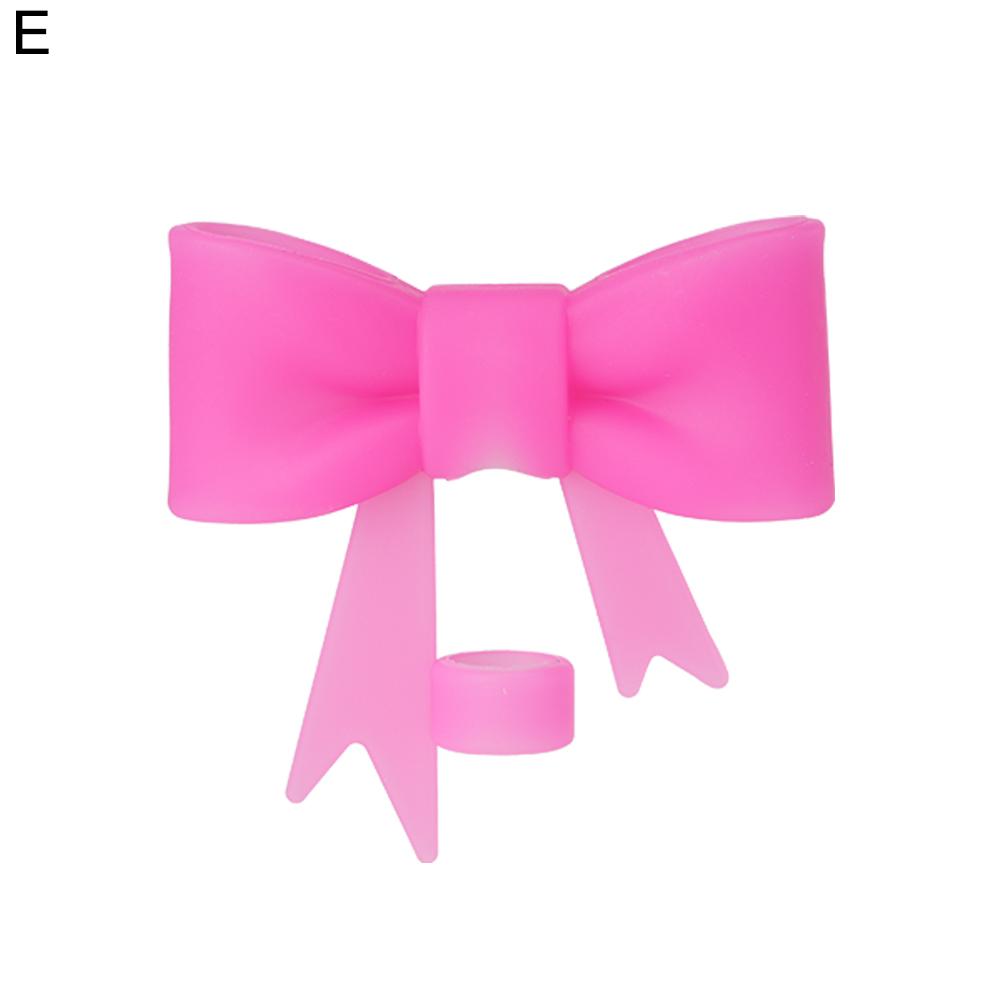 Lovely Bow Straw Covers Cap Toppers For Stanley 30&40 OZ Tumbler Cup Reusable Cute Silicone Straw Tips Lids Protect Covers New