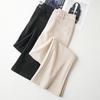 2024 Women's Gray High-Waist Wool Flared Pants – Autumn/Winter Slimming Style
