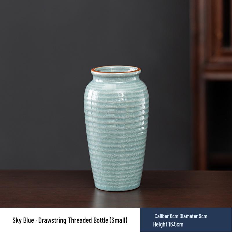 Высококачественная ретро-керамическая ваза из печи Гэ для свежих цветов, гидропоники и бамбука