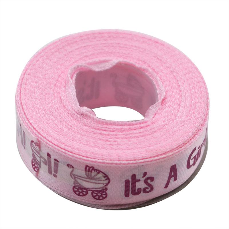 

1 Roll 10Yards It is a Boy Girl Printed Ribbon Baby Shower Christening Satin Ribbon Gift Packing DIY Crafts Christmas Ribbons розовый
