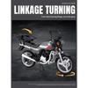 1/12 Honda GB125T Alloy Die-cast Motorcycle Model with Display Base Simulation Sound and Light Desktop Ornament Rubber Tire Gift