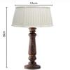 58 Cm Wood Decorative Table Lamp with Shade Bedside Distressed Living Room Light Floral Carved Black Beige Bedroom, Dining Room, Hotel Room, Office