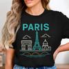 Eiffel Tower T-Shirt: Paris Line Art City Tee, France Travel Shirts Fashion Top Tee Gift for Men Women Shirts