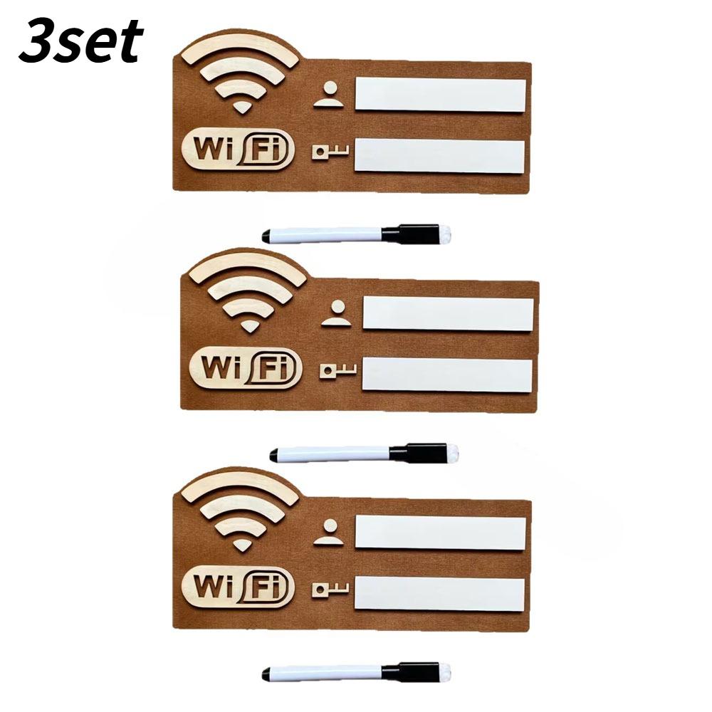 1/3/5 Rustic Wooden WiFi Password Sign Vintage Wall Plaque for Home Cafe Guest Room Wireless Network Information Display Decor
