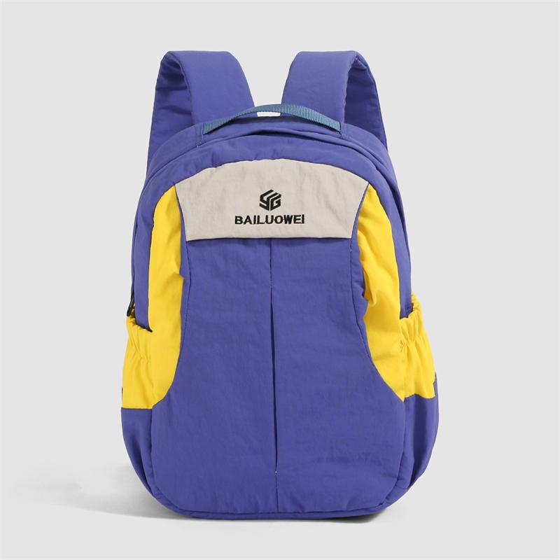 Unisex Backpack Color Block Nylon Backpack Outdoor Travel Bag