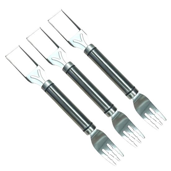 Stainless Steel Watermelon Cutter Dual Head Slicer Serving Fork Dishwasher Safe Fruit