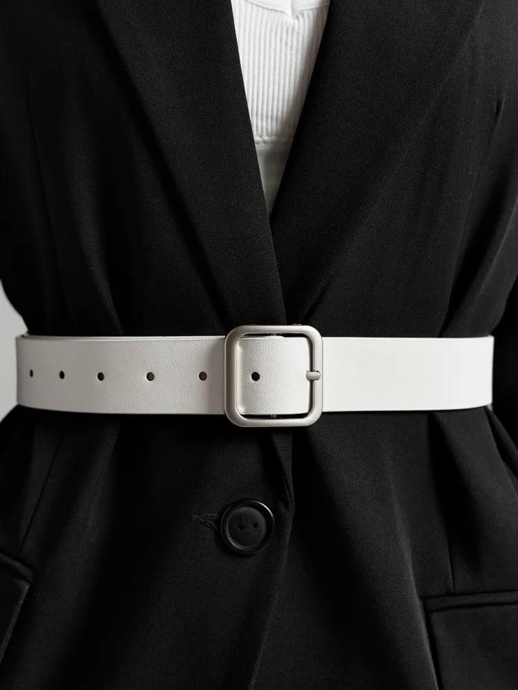 

Женские ремни, Ретро, Универсальные, Квадратная пряжка, Кожа PU, Популярные ремни One Size белый