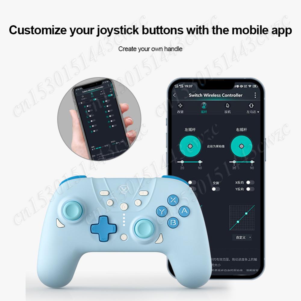 Game Controller Bluetooth-Compatible with Dual Hall Effect Joystick Console Controller 3 Modes for Nintendo Switch PC Steam Deck