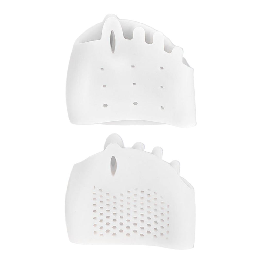 1Pair Five Hole Honeycomb Forefoot Pad Toe Separator Hallux Valgus Corrector Bunion Overlapping Protector Toe Sleeve Fixator
