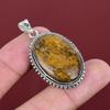 Bronzite pendant gemstone pendant antique jewelry 925 sterling silver pendant bronzite handmade jewelry healing stone pendant gifts for wife