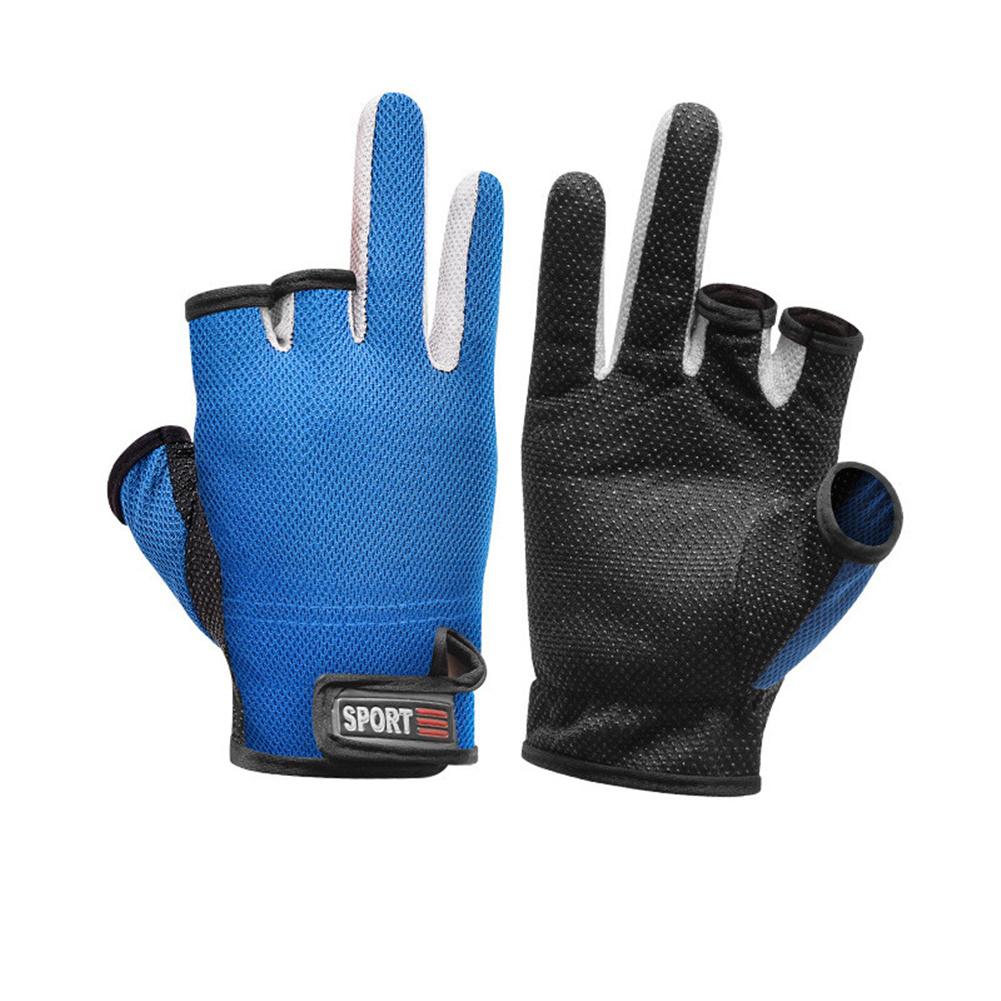 Mesh Fishing Gloves Moisture-proof Anti-slip Gloves Wear-resistant Fabric Breathable