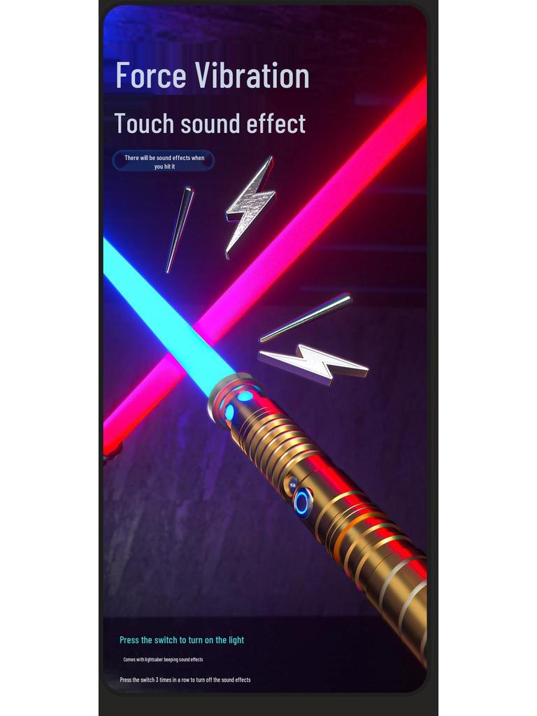 Interactive Color-Changing Light-Up Metal Laser Sword Toy for Performances
