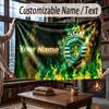 Custom Name Flannel Throw Blanket Sporting CP Pattern Warm Home Decoration