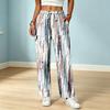 Women's Color Drawstring Elastic Waist Scrub Pants with Pockets for Work and Casual Wear