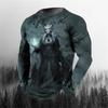 Vintage Genie Ghost 3D Print Letnia męska koszulka z okrągłym dekoltem Casual Long Sleeve T-shirt Oversized Pullover Moda męska Odzież