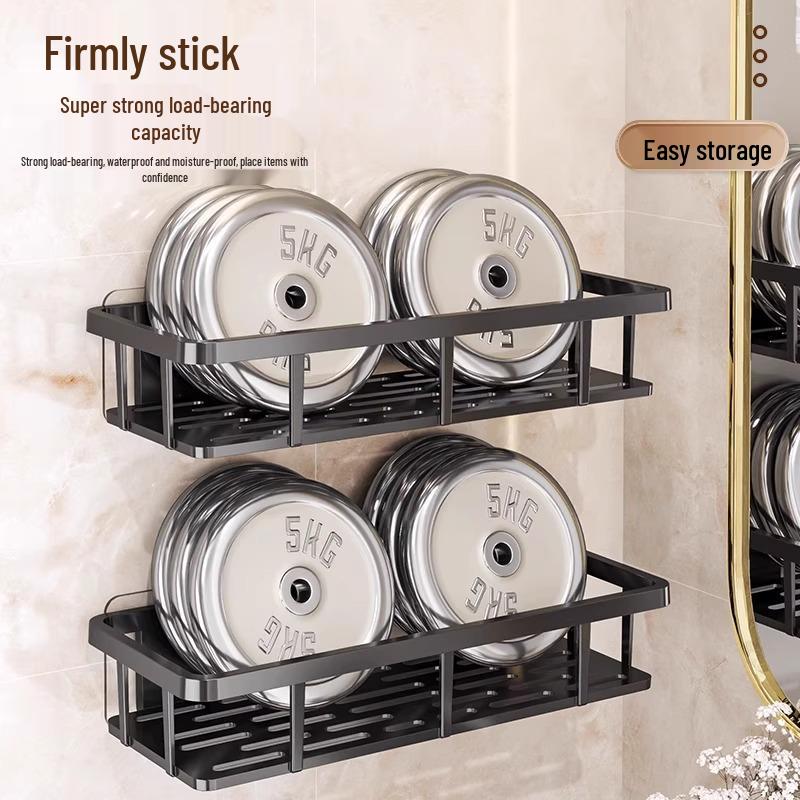 No-Drill Wall-Mounted Bathroom Storage Rack for Dormitories