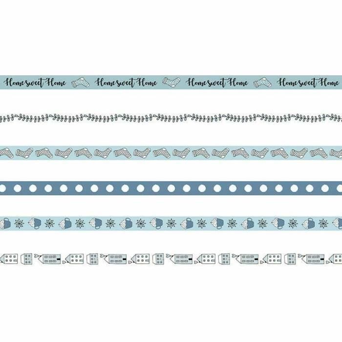 Set of 6 Cozy Christmas Ribbons - 1m