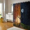 Day And Night Tree Shower Curtain - Waterproof, Mildew-Resistant With Dual Landscape Design For A Unique And Artistic Bathroom
