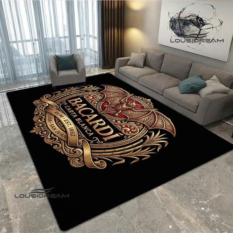 Tappeto stampato con logo Bacardi Tappeto antiscivolo Tappeti da esterno Tappeto per area Tappeto decorativo per camera da letto Tappeto per camera da letto Regalo di compleanno
