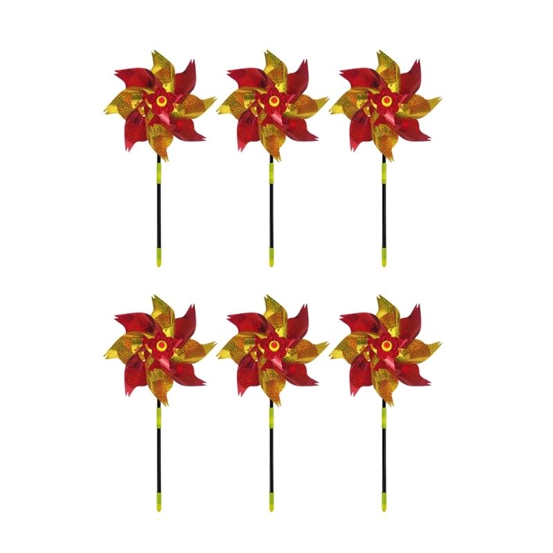 

6pcs Bird Repellents Windmills Multifunction Garden Yard Decoration Accessory for Garden Yard Party Background
