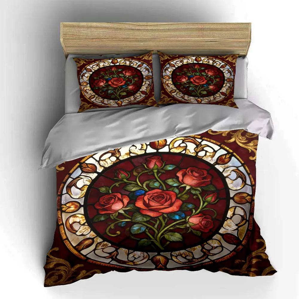 "Vintage Rose Pattern Art Set" Soft Comfortable Duvet Cover Bedding Set Included 1*Duvet Cover & 2*Pillowcases gift
