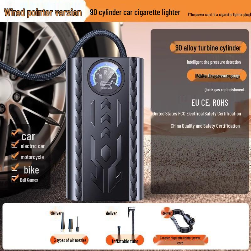 

Electric Wireless Portable Car Tire Inflator - High-Pressure Air Pump for Sedan