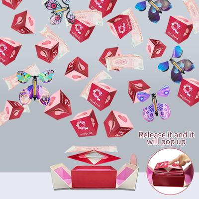 Překvapení Bounce Box Valentýnský dárek k narozeninám Bounce Box Bounce Červená obálka dekorace Dárková dekorace