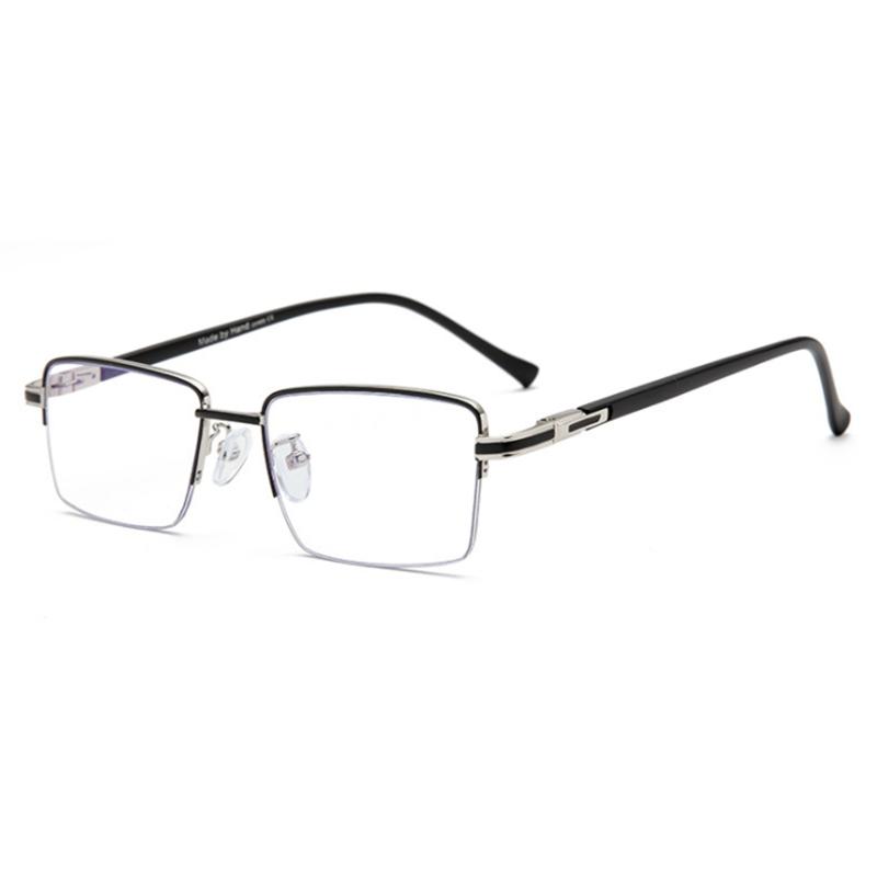 Men Half Metal Square Glasses Women Eyeglasses Myopia Optical Spectacles Ladies Clear Glasses 0 -0.5 -1.0 -2.0 To -6.0
