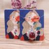 50pcs  Earnail Set Card Beauty Head Hanging Earring Label 5x6.5cm Jewelry Set Display Card