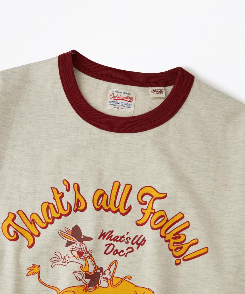 OUTSTANDING [Looney Tunes] Half Sleeve Tee(Cowboy)_1%Oatmeal