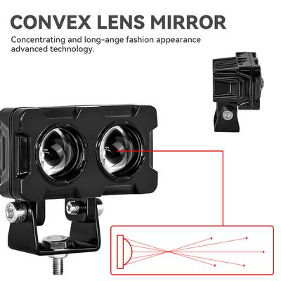 Universal Motorcycle LED Spotlights Auxiliary Fog Lamp Super Bright Dual Color Waterproof  Motorbike Lens Spotlights