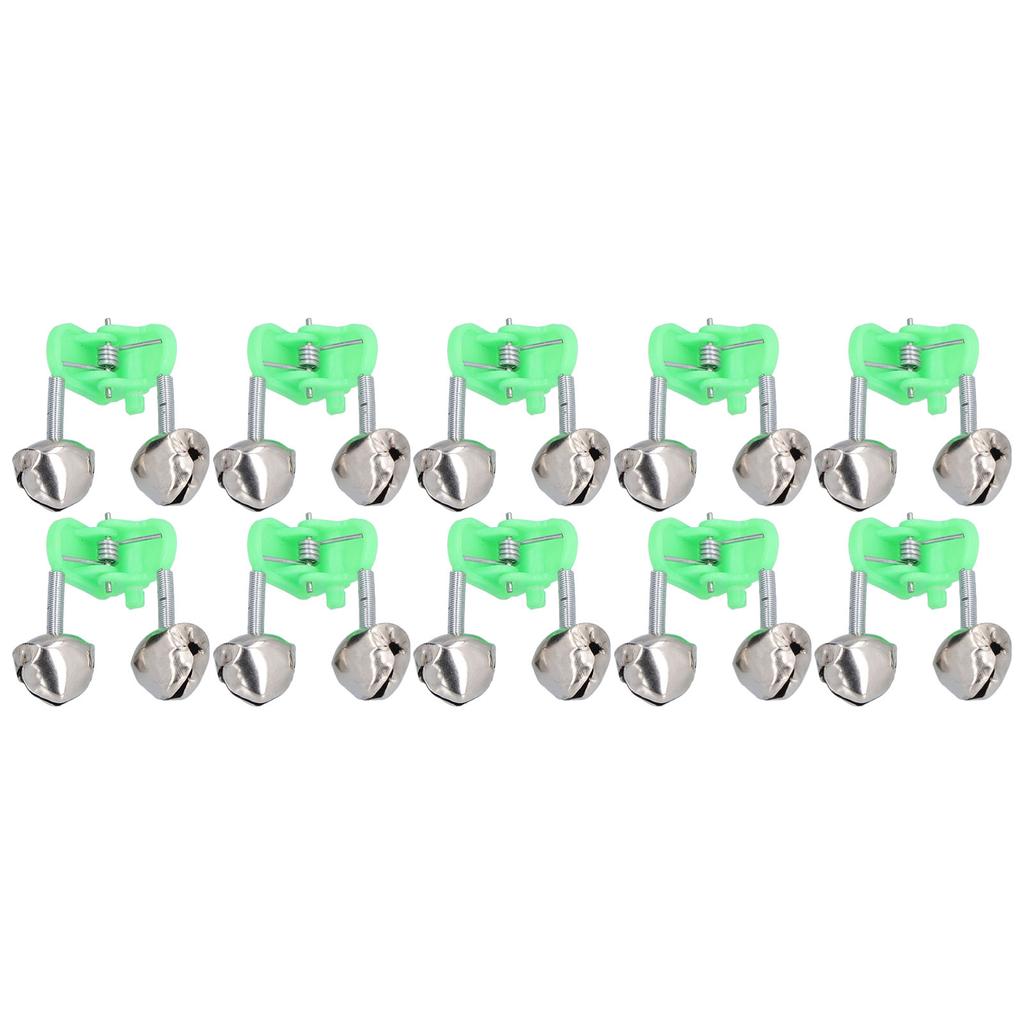 10PCS Lot Rod Tip Clamp Bells Fishing Pole Fish Bite Lure Alarm Alert Twin Bell Ring Clip