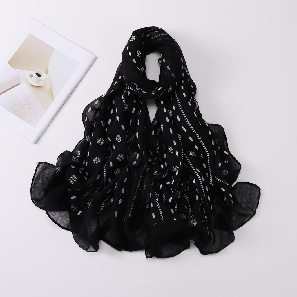 Plain Geometric Floral Foam Viscose Shawls Scarf Lady High Quality Wrap Beach Pashmina Stole Bufandas Muslim Hijab 180*90Cm