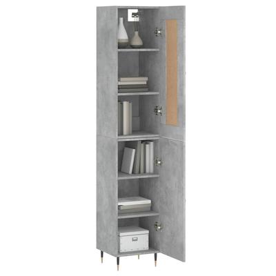 Highboard Concrete Grey 34.5 X 34 X 180 Cm Particleboard