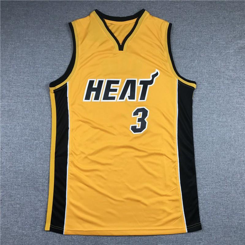 Mens Basketball Jersey Heat Team Yellow Edition Stitched Performance Sportswear Training Game Use